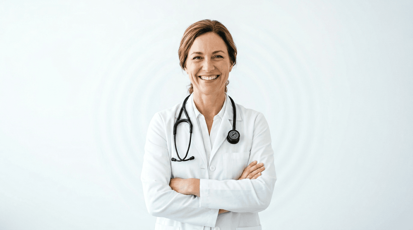 Дружелюбный врачебный образ — настроение спокойной профессиональной подачи
